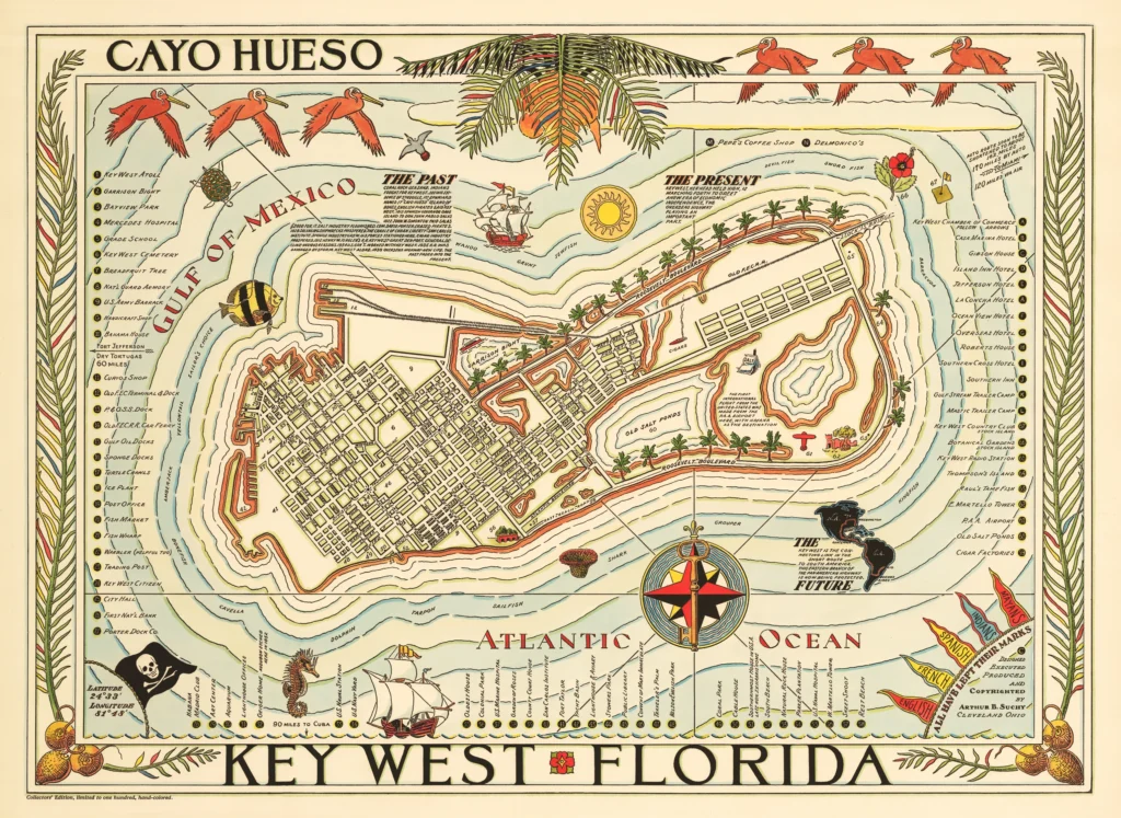 key west florida map from 1940